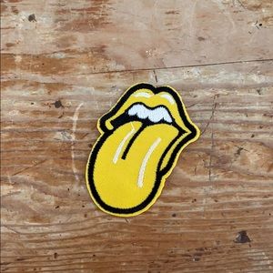 Yellow Rolling Stones iron on patch